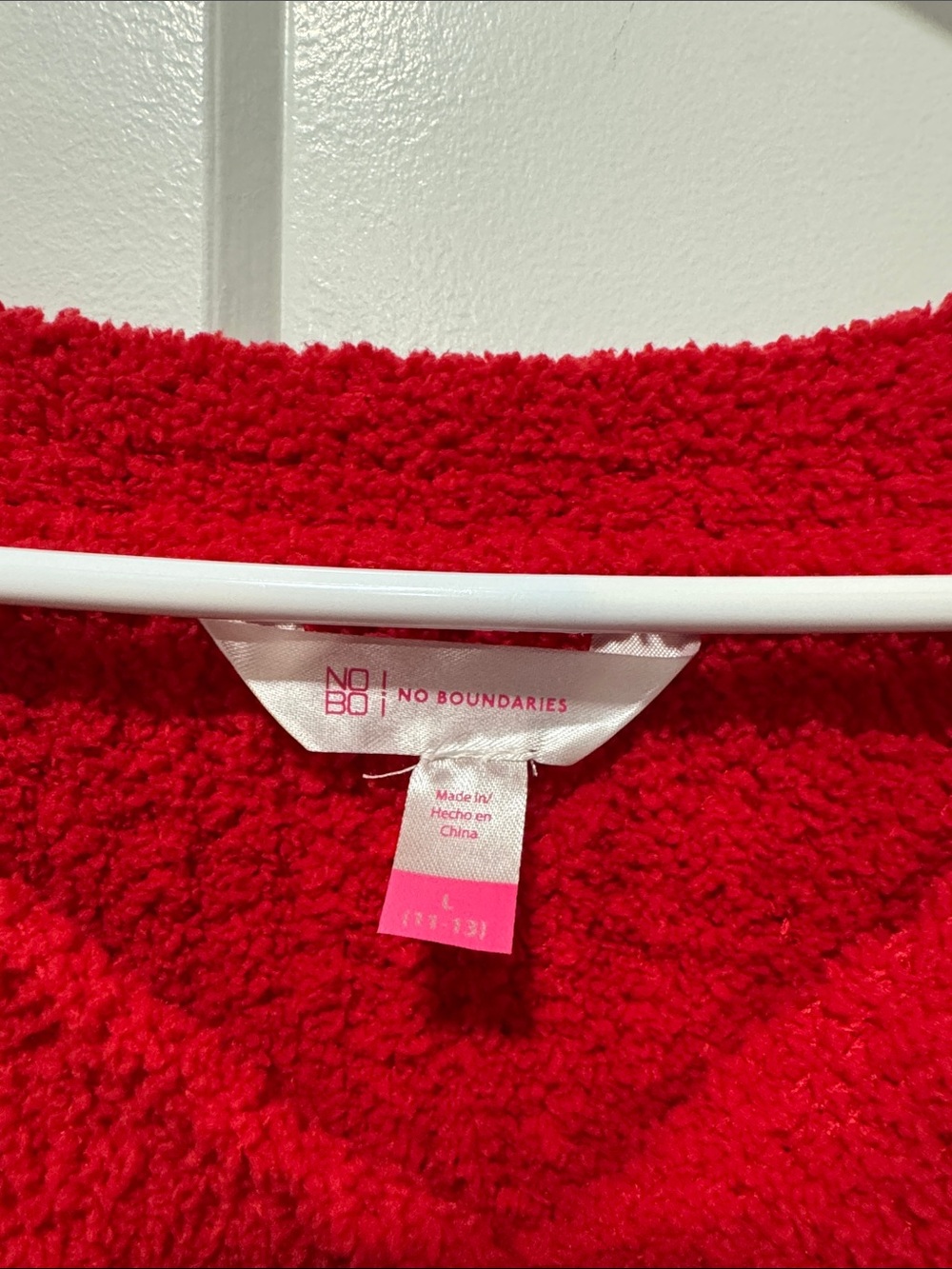 No Boundaries Red Cropped Bouclé Cardigan with Jeweled Buttons - Picture 2 of 3